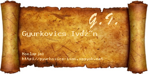Gyurkovics Iván névjegykártya