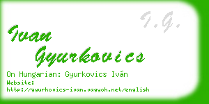 ivan gyurkovics business card